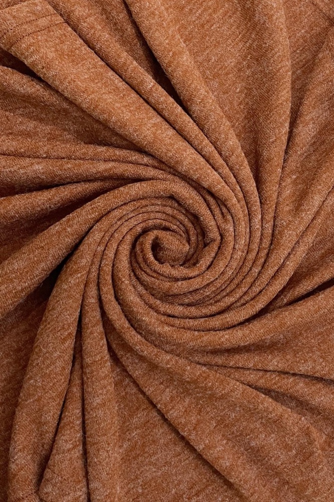 Autumnal Rust Wool Blend Knit Poncho