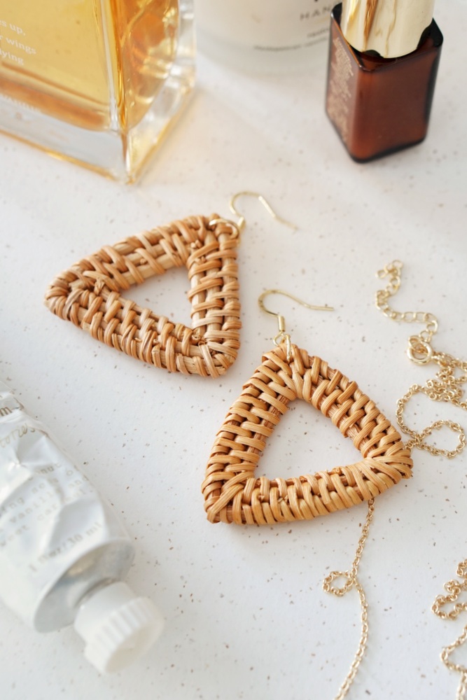 Summer Triangle Rattan Earrings