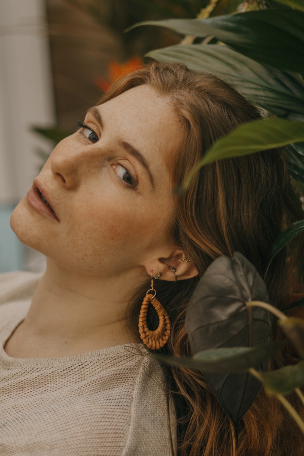 Summer Tear Drop Rattan Earrings