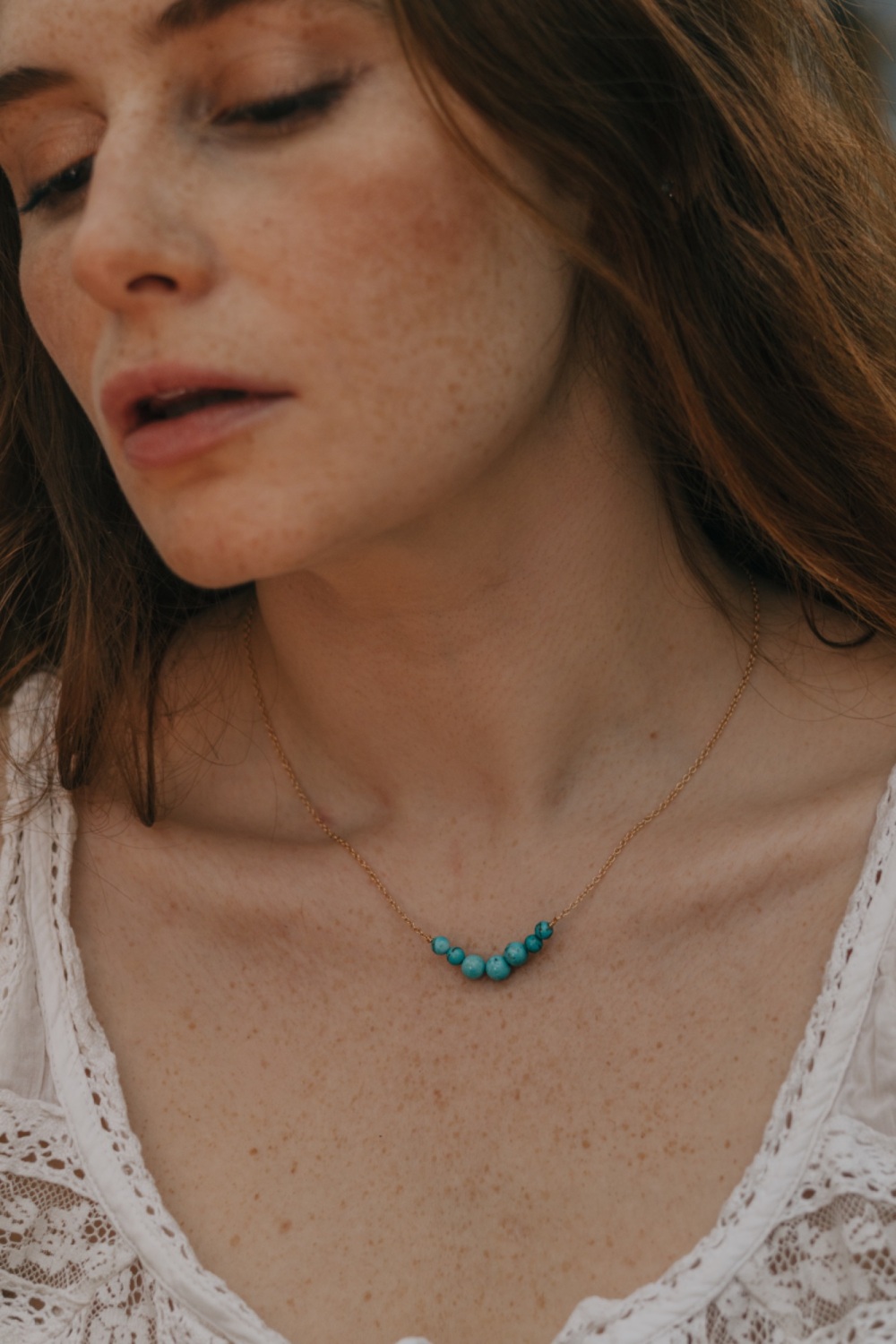 Turquoise Multi Crystal Necklace