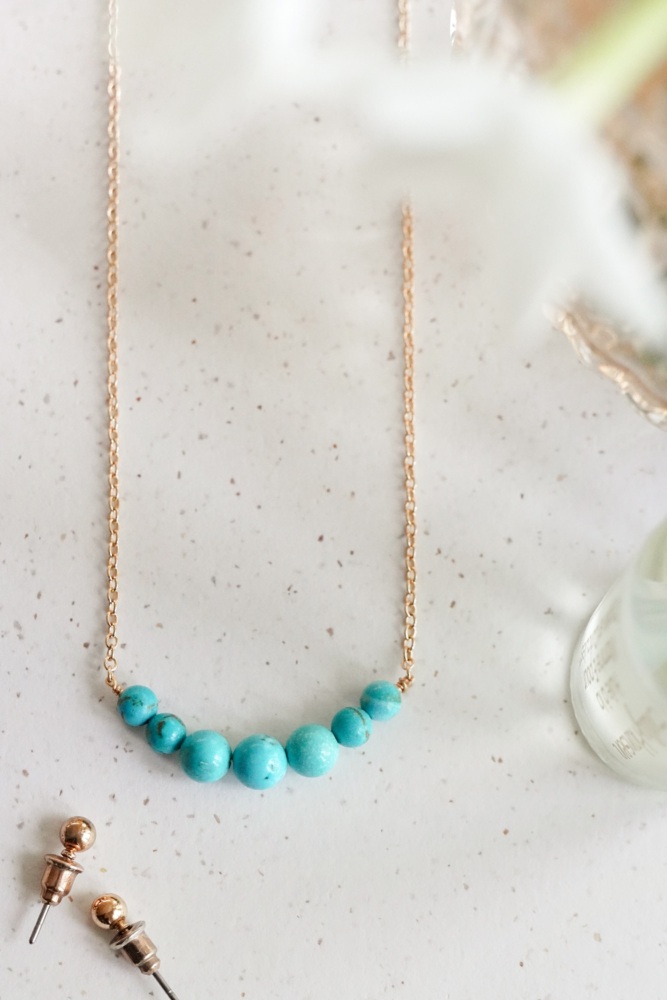 Turquoise Multi Crystal Necklace