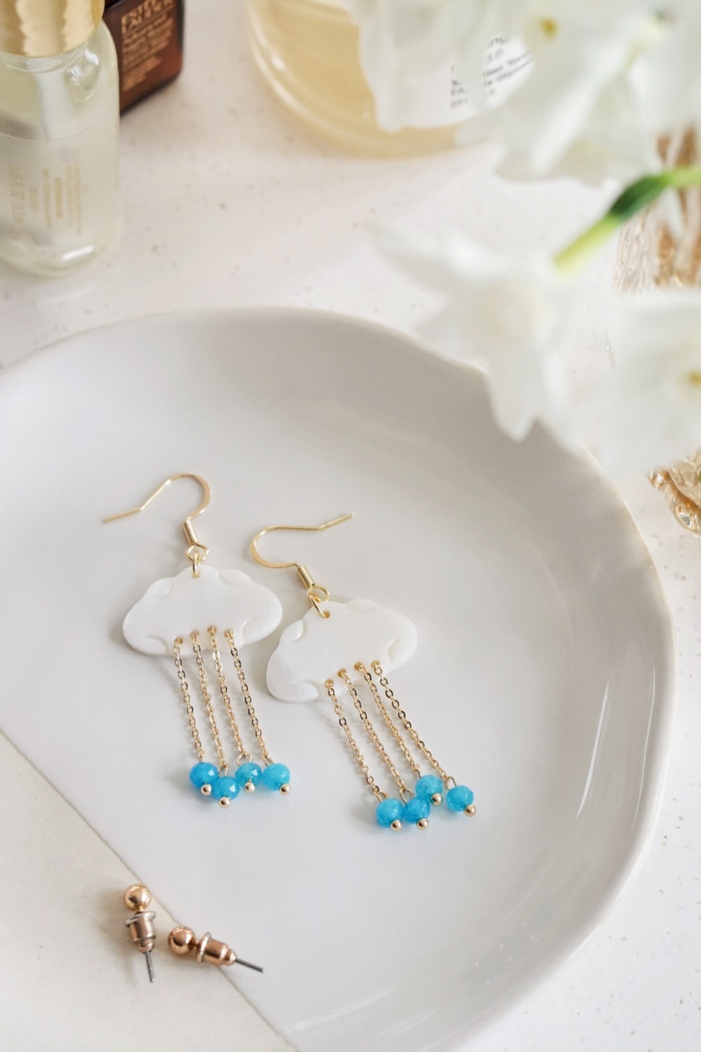 Mother of Pearl Cloud Earrings