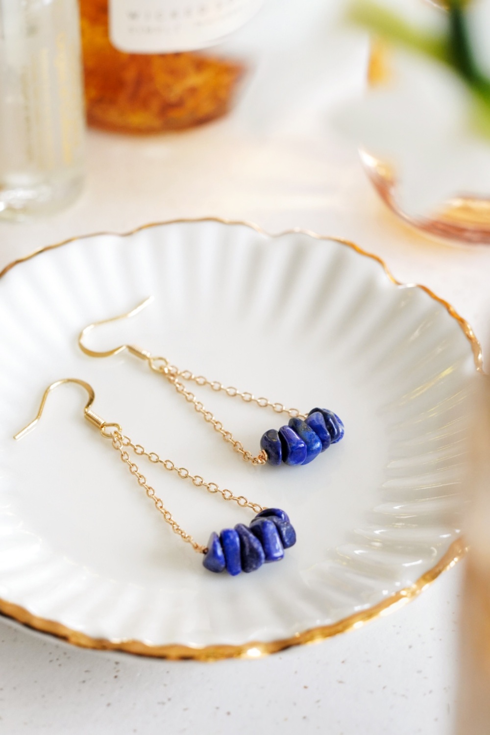 Lapis Lazuli Crystal Earrings
