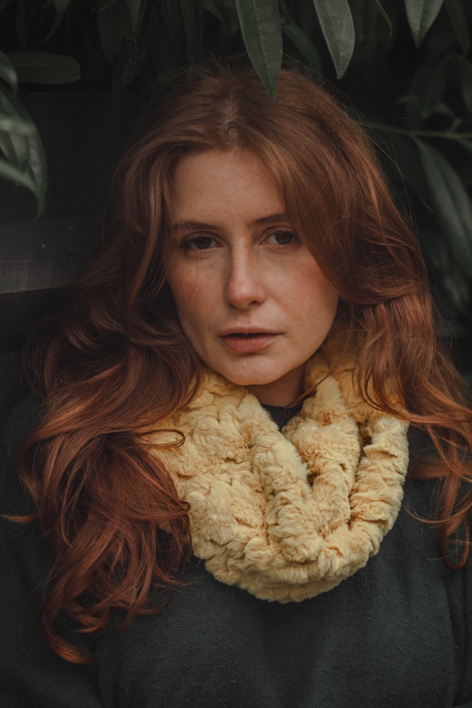 Mustard Faux Fur Fluffy Viscose Snood