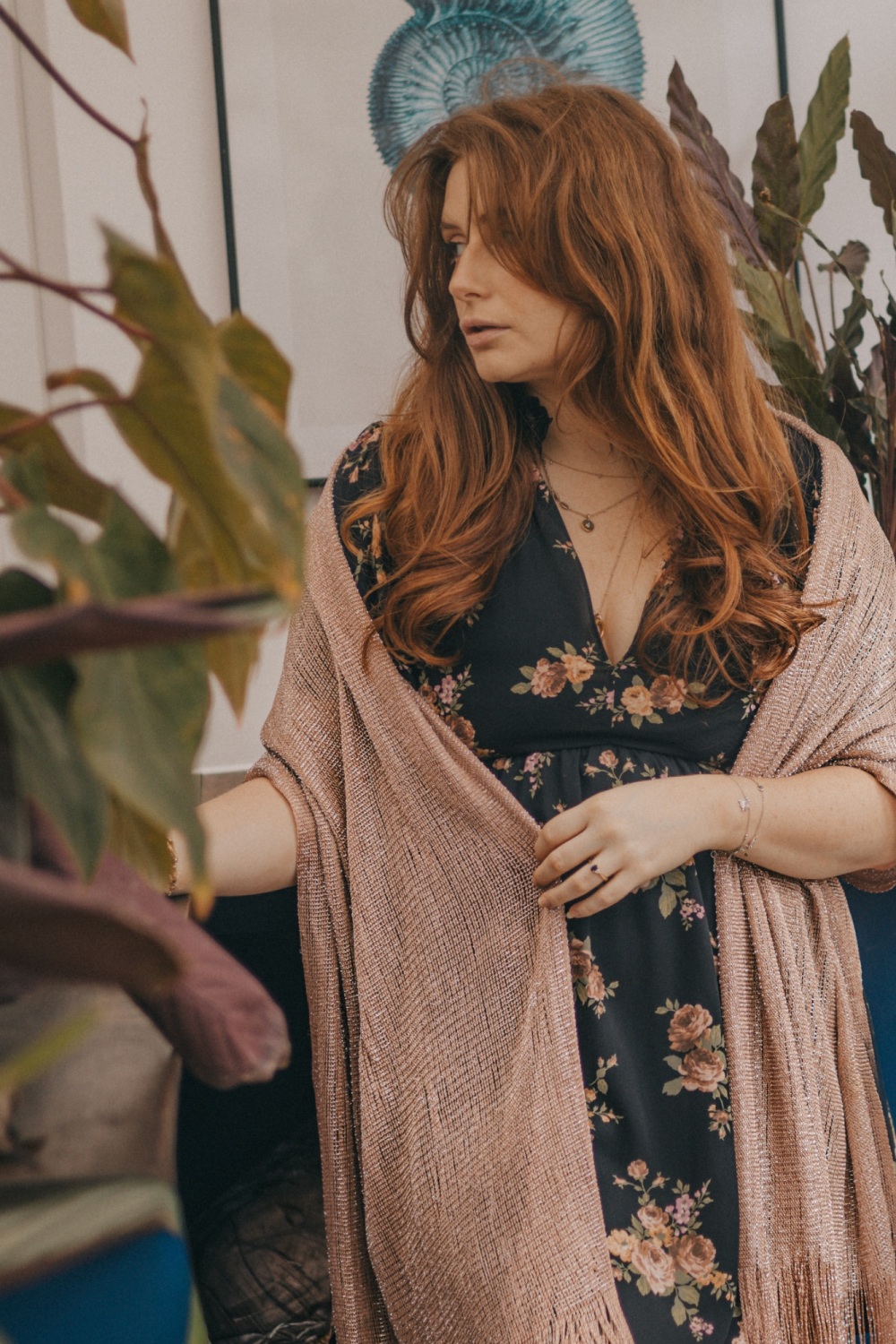 Bronze Viscose Metallic Wrap Scarf