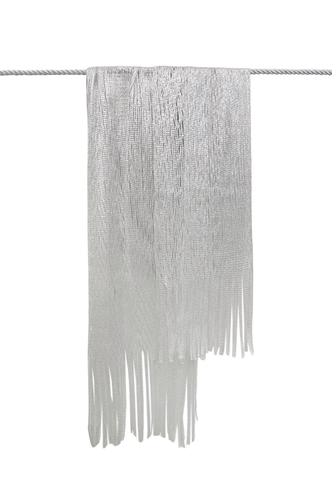 Silver Mesh Viscose Metallic Wrap Shawl