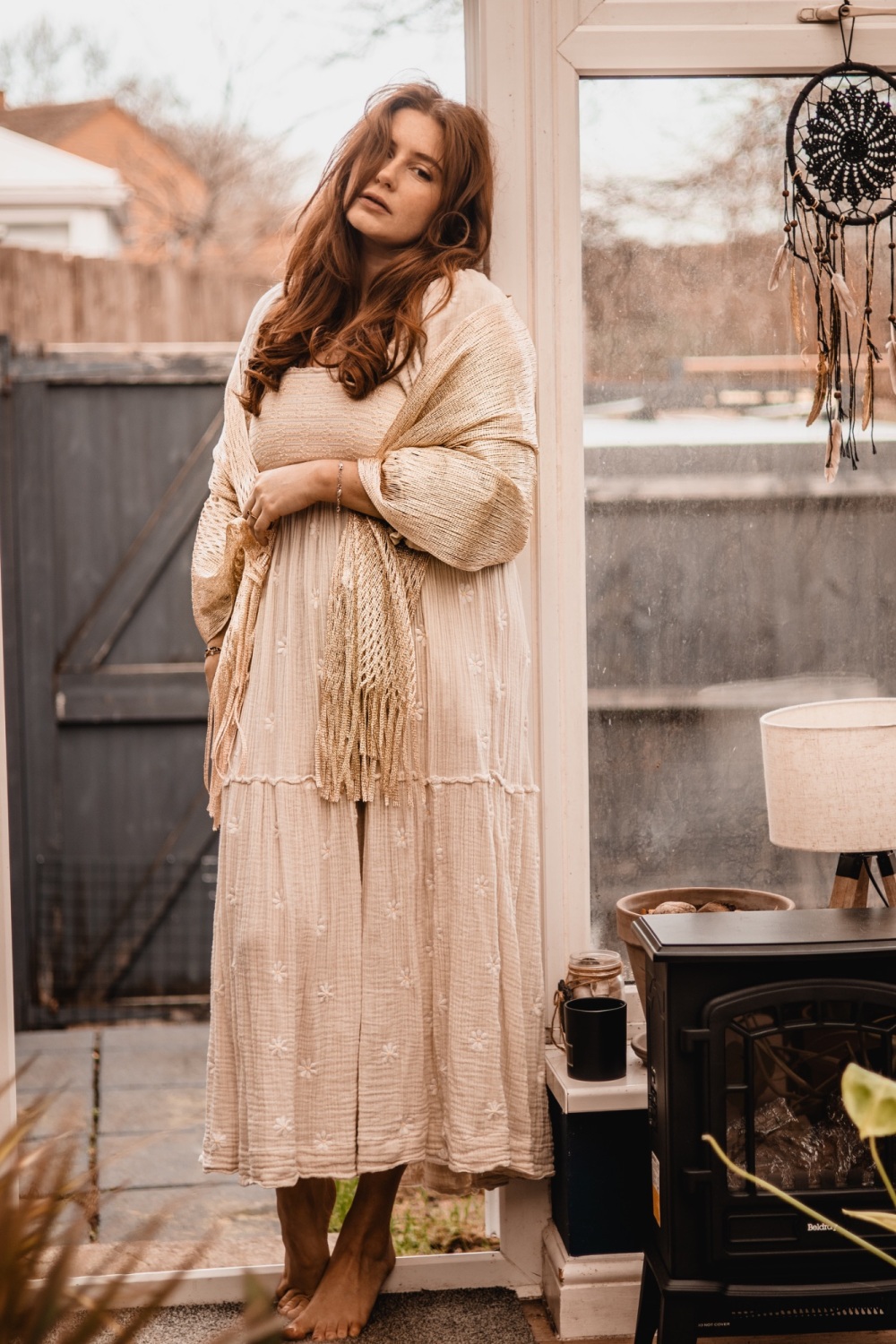 Gold Mesh Viscose Metallic Wrap Shawl