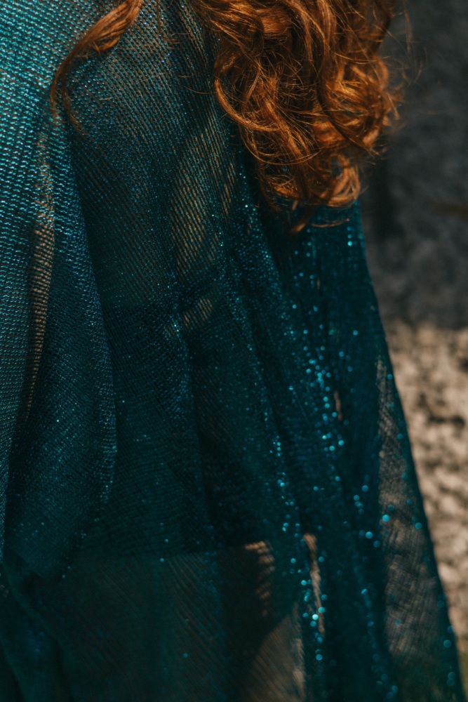 Deep Teal Viscose Metallic Tassel Kimono Beach Cover Up