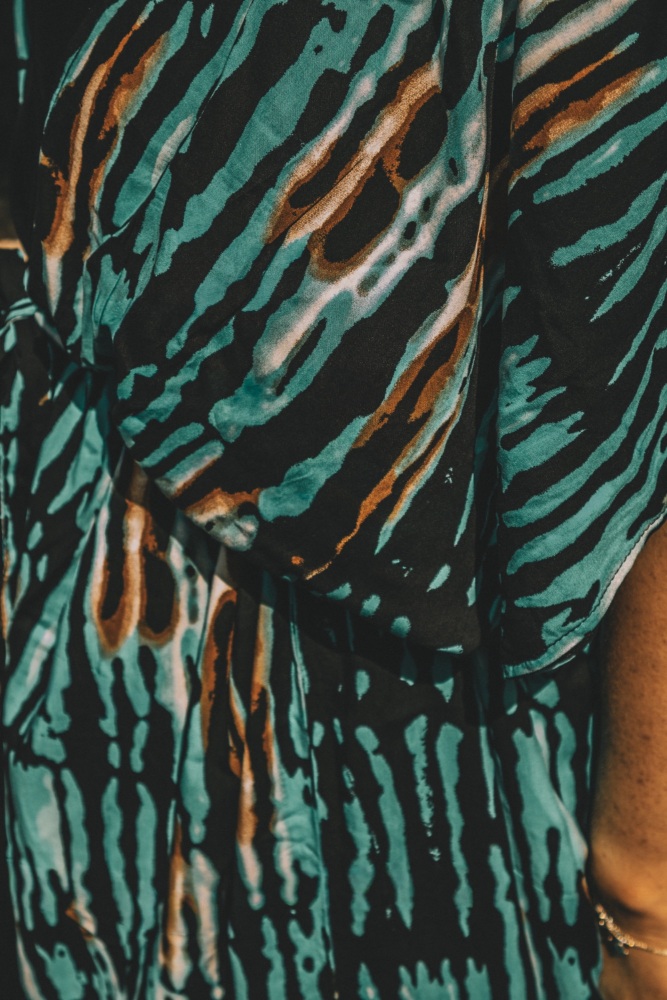 Turquoise Tye Dye 3/4 Sleeve Summer Kimono