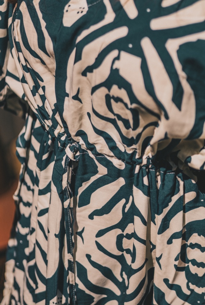 Navy Blue 3/4 Sleeve Viscose Summer Kaftan