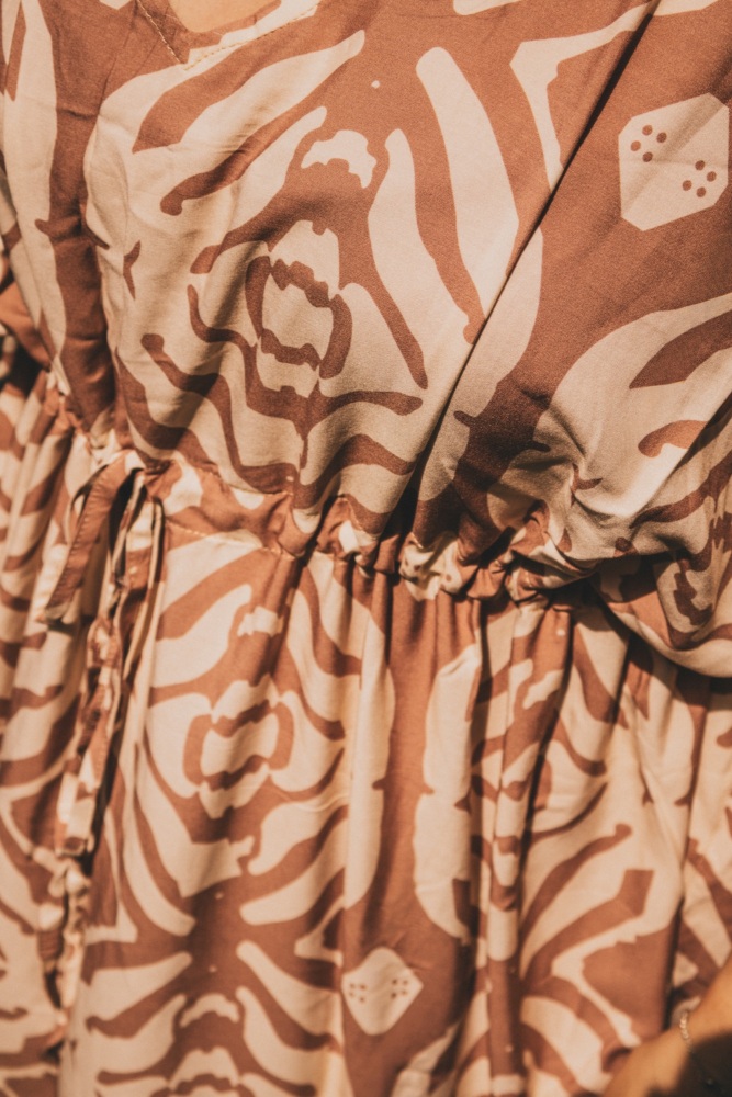 Cream Mix 3/4 Sleeve Viscose Summer Kaftan