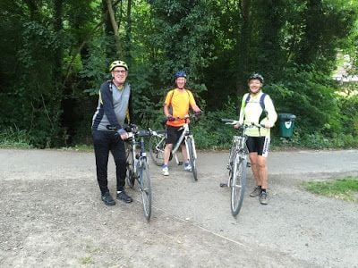 three cyclists