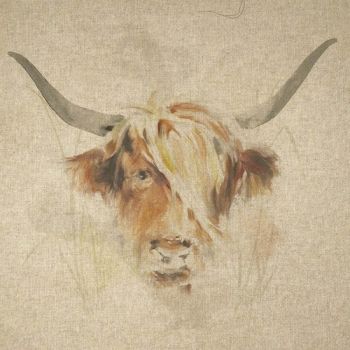 Highland Cow Panel Fabric