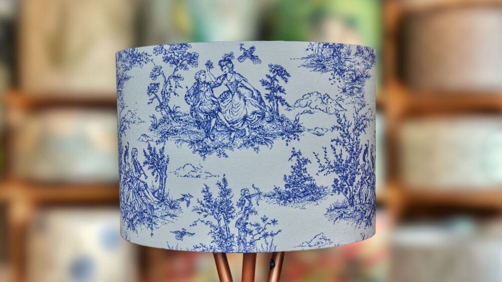 Blue toile lamp shade hotsell
