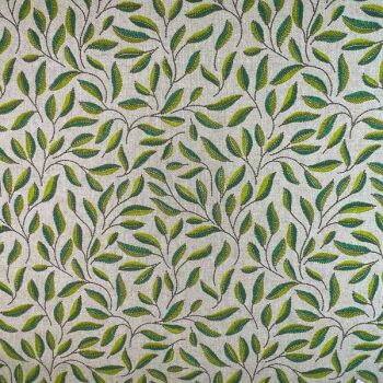 Fabric - Green Leaves - Digital Printed Panama