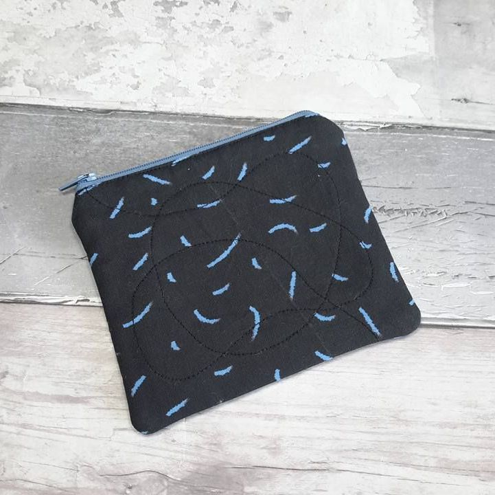 Black blue 'Confetti' small pouch