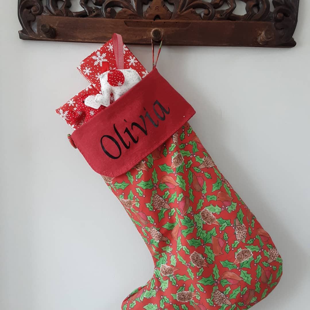 Holly and Hedgehogs Christmas Stocking