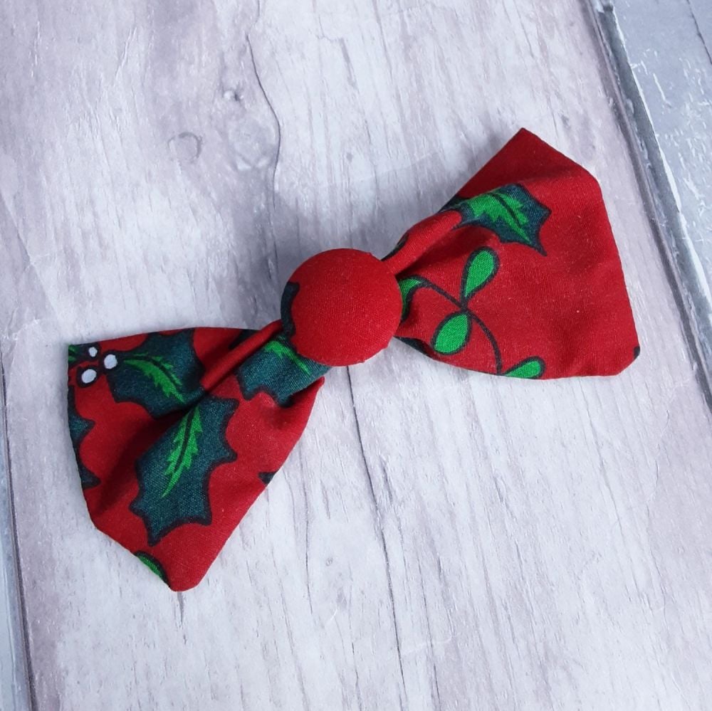 Reindeer red and white hairbow slide