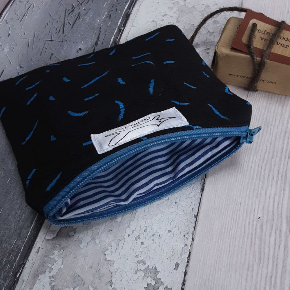 Black and blue Confetti pouch gift set