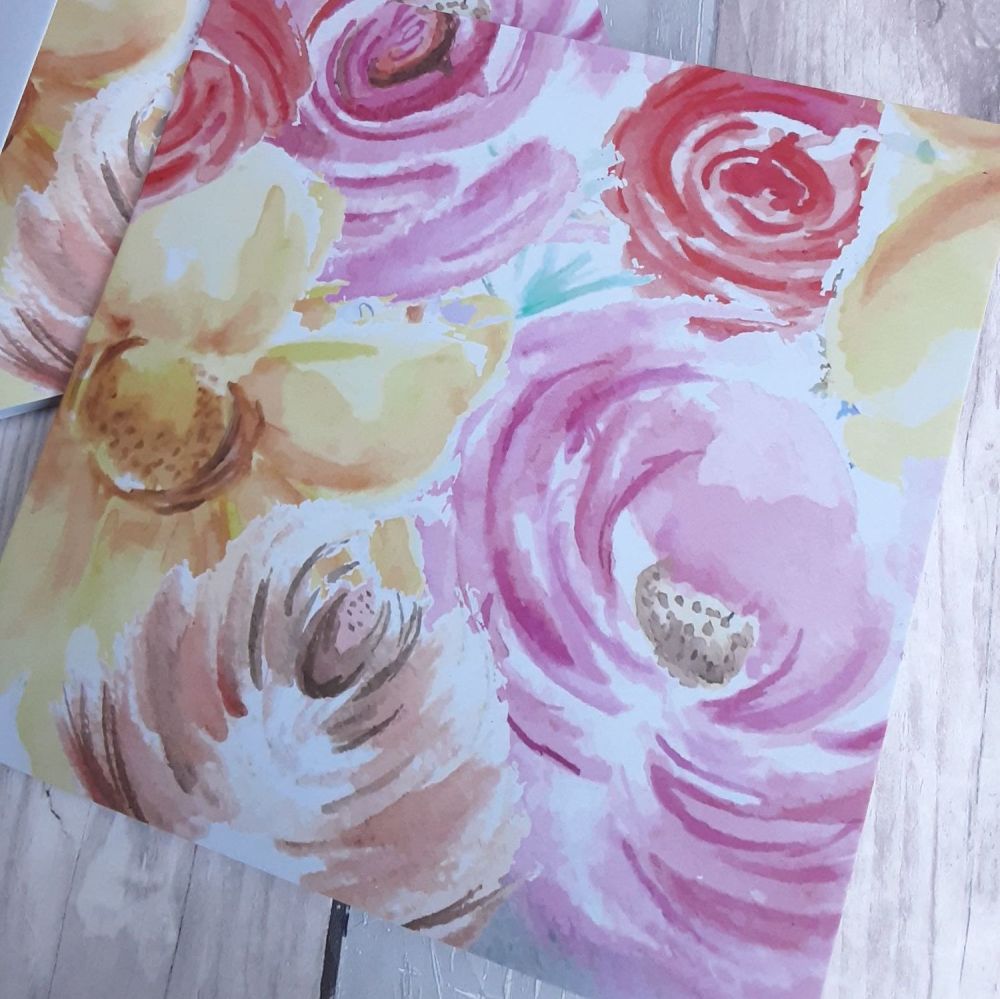 Watercolour flowers card