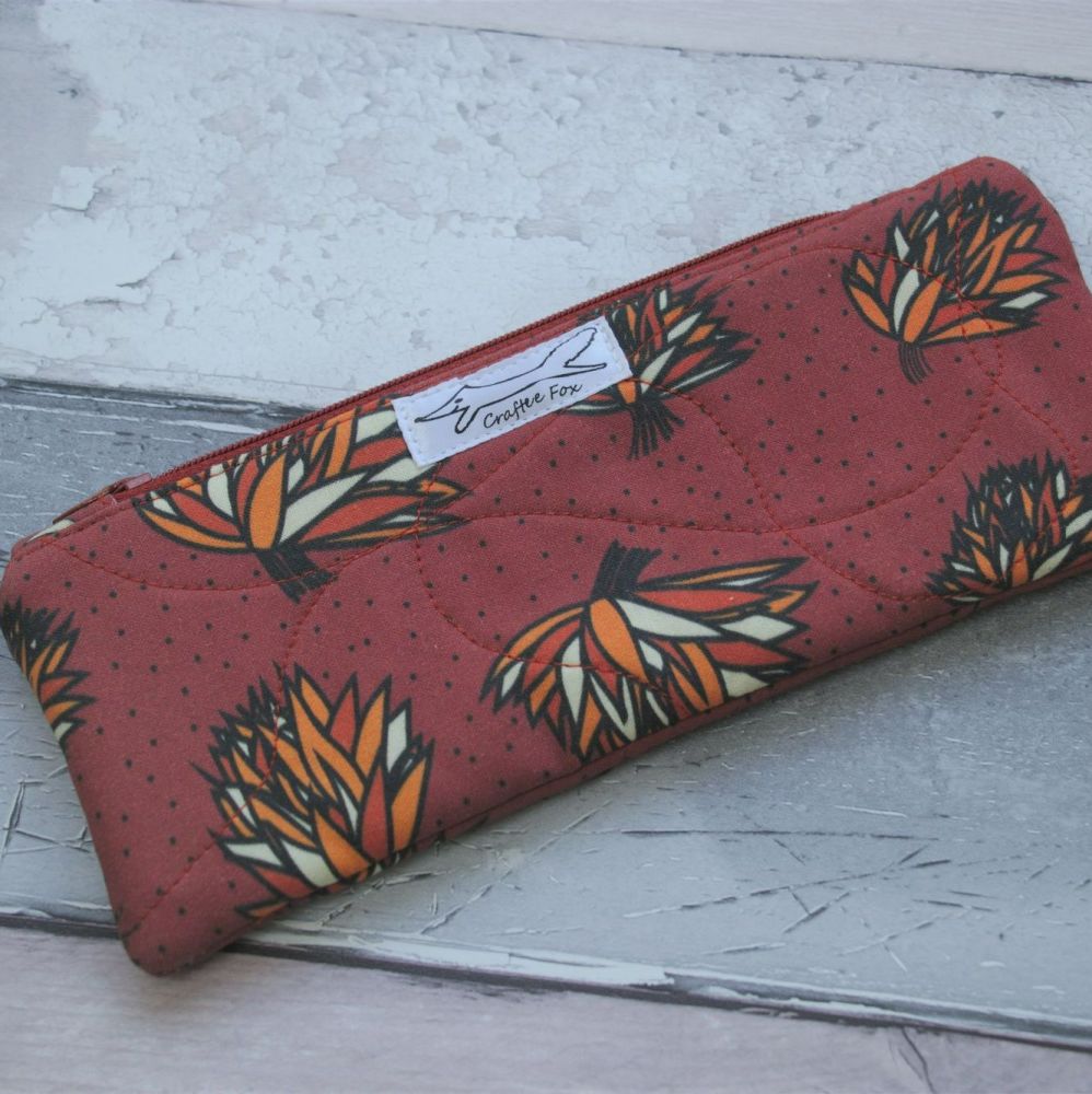 Red Rust rectangle padded pouch