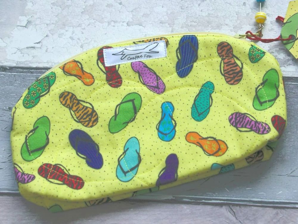 Yellow Flip Flop Make up bag