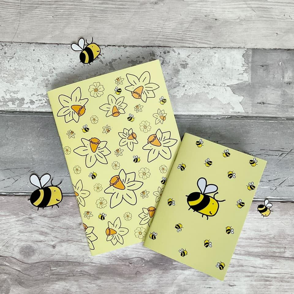 Bee notebook, bee lavender bag with hanging loop