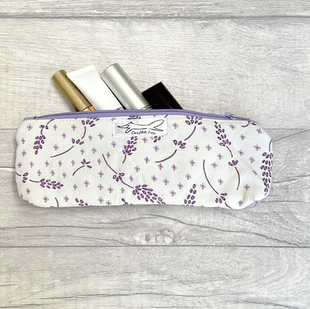 Lilac and White Lavender slimline pouch