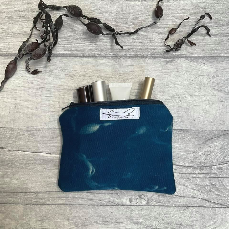 Cyanotype seaweed print pouch