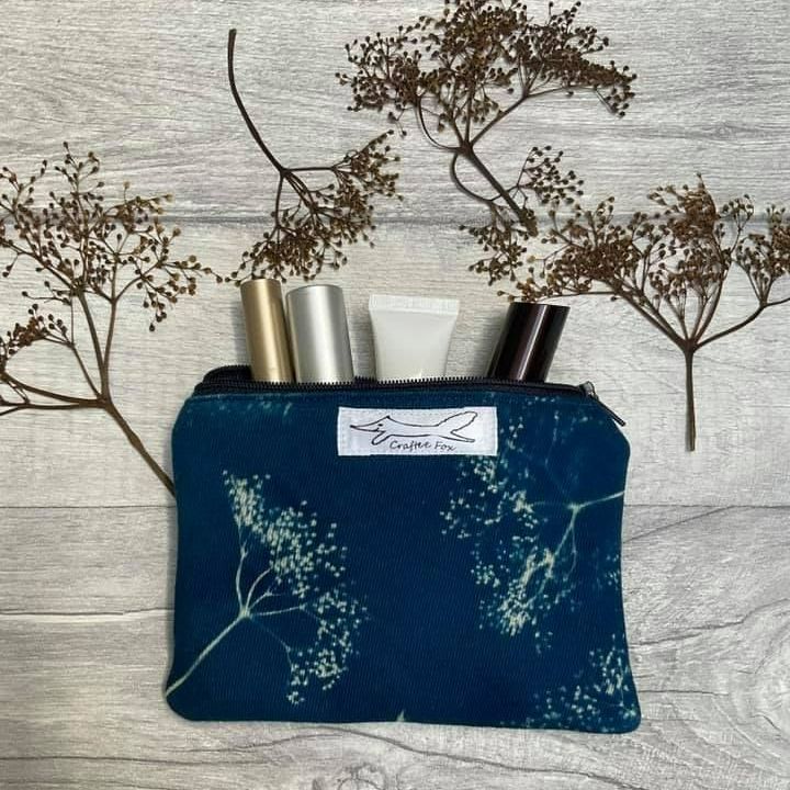 Cyanotype Elderflower print pouch