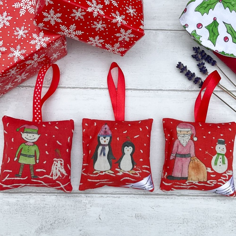 Red Christmas lavender bags