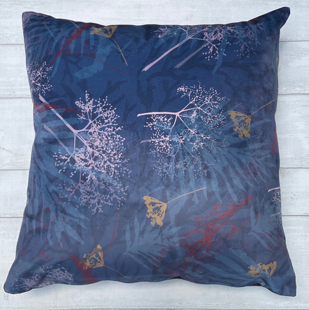 Blue Elderflower Shadows cushion 