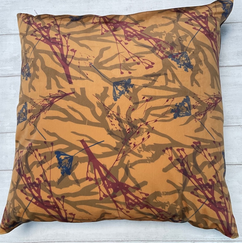 Mustard Elderflower Shadows cushion