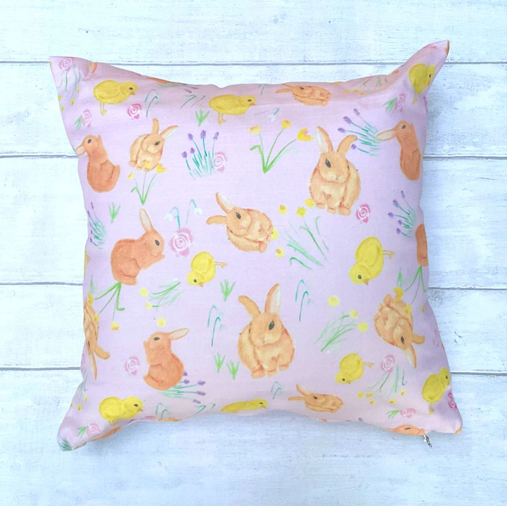 Pink rabbit cushion