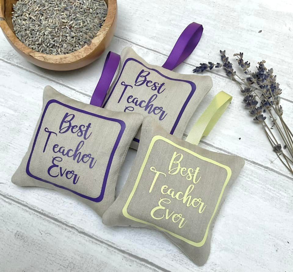 Personalised Best Teacher Ever lavender bag