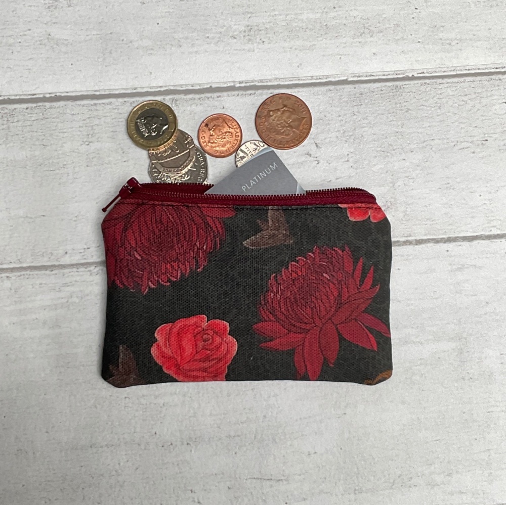 Red Dahlia coin purse