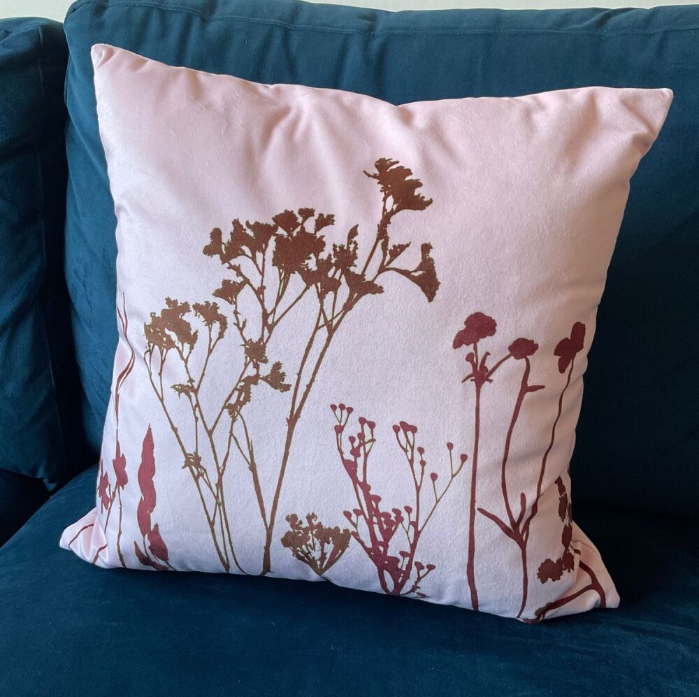 Meadow flower print cushion