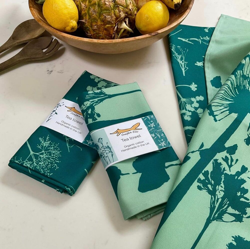 Botanical tea towel