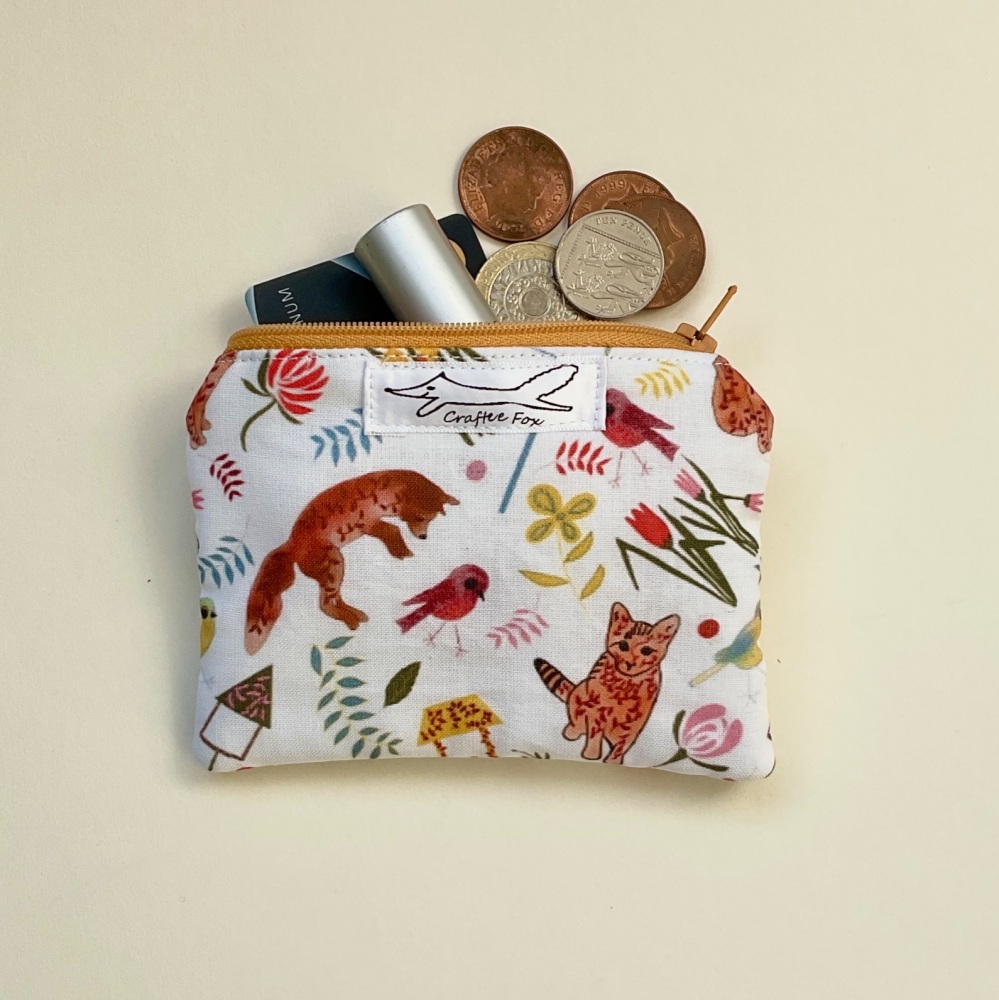 Fox and cats small pouch