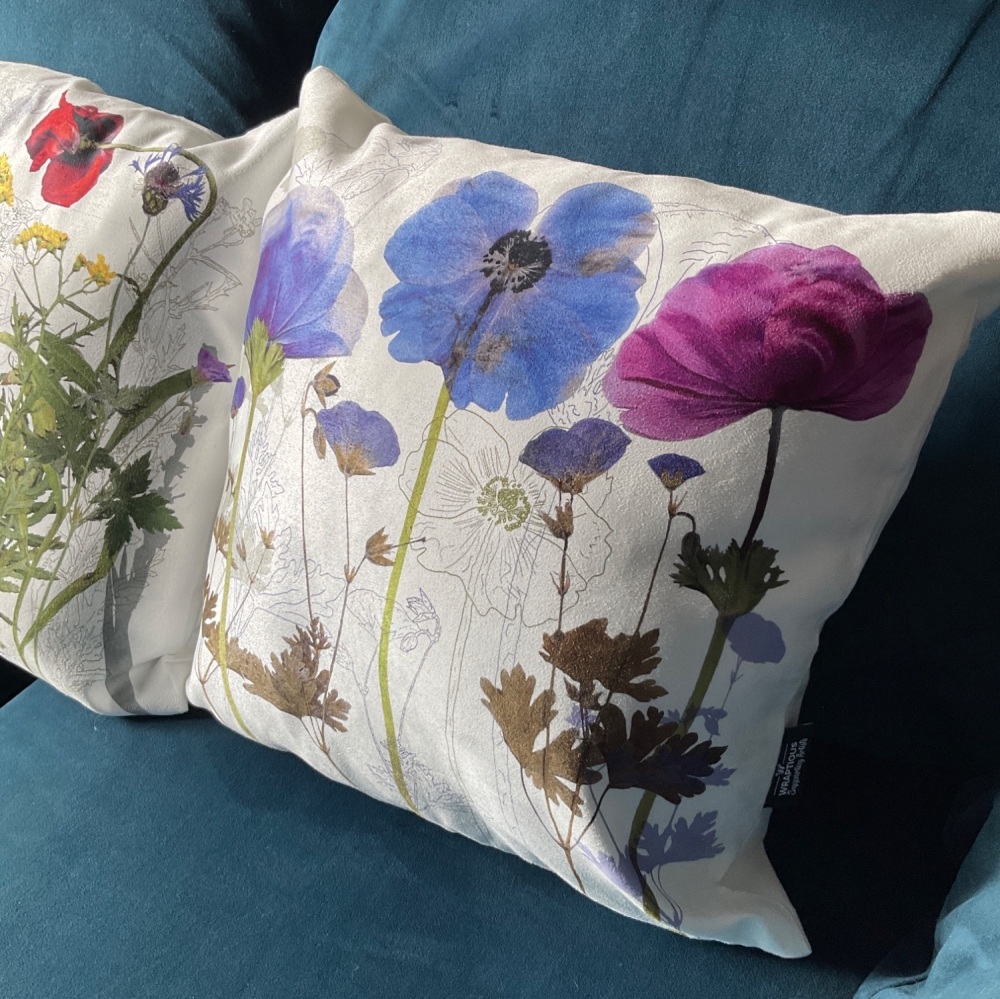 Anemone floral cushion