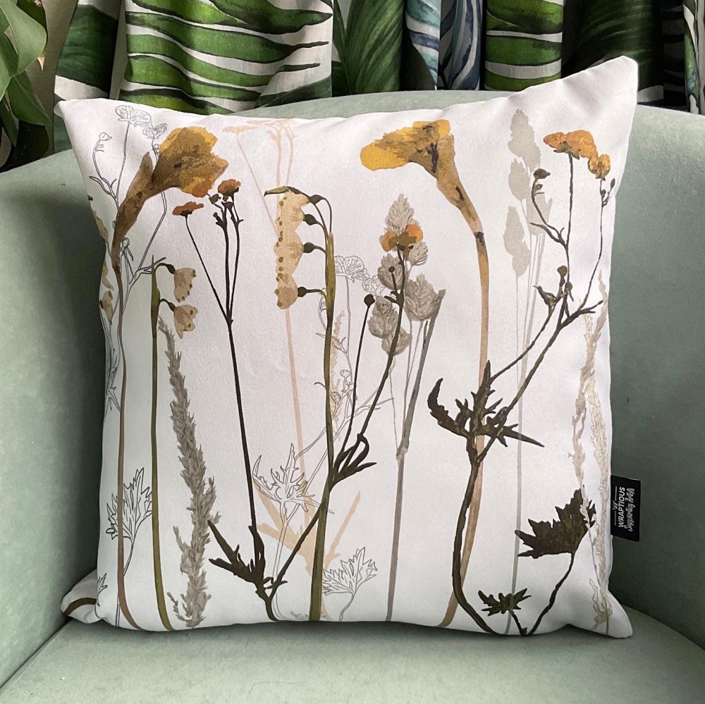 Daffodil floral cushion