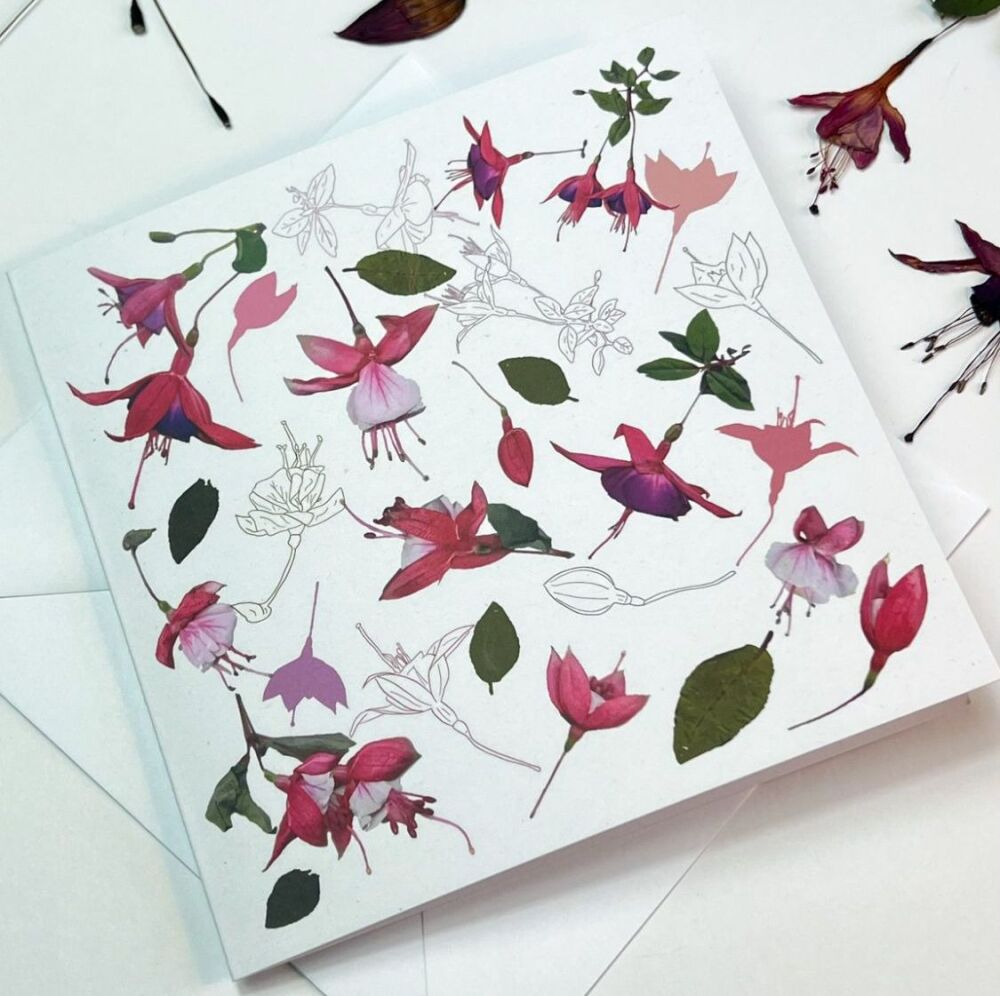 Fuchsia brights greeting card