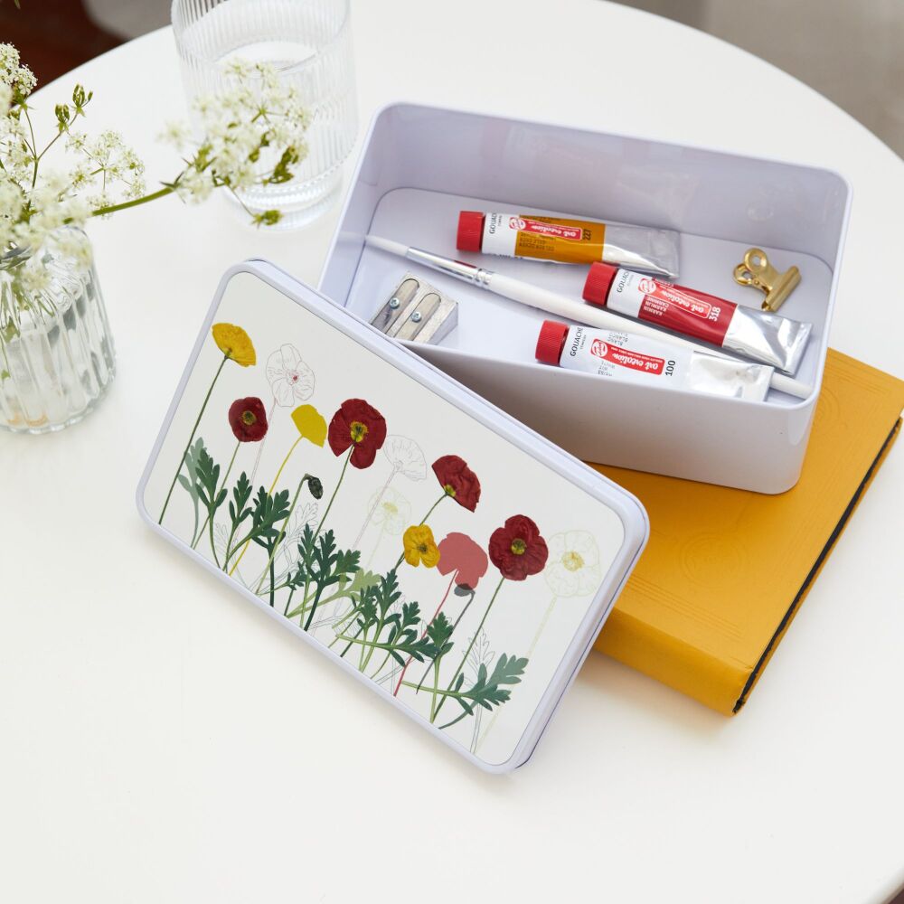 Poppy storage tin