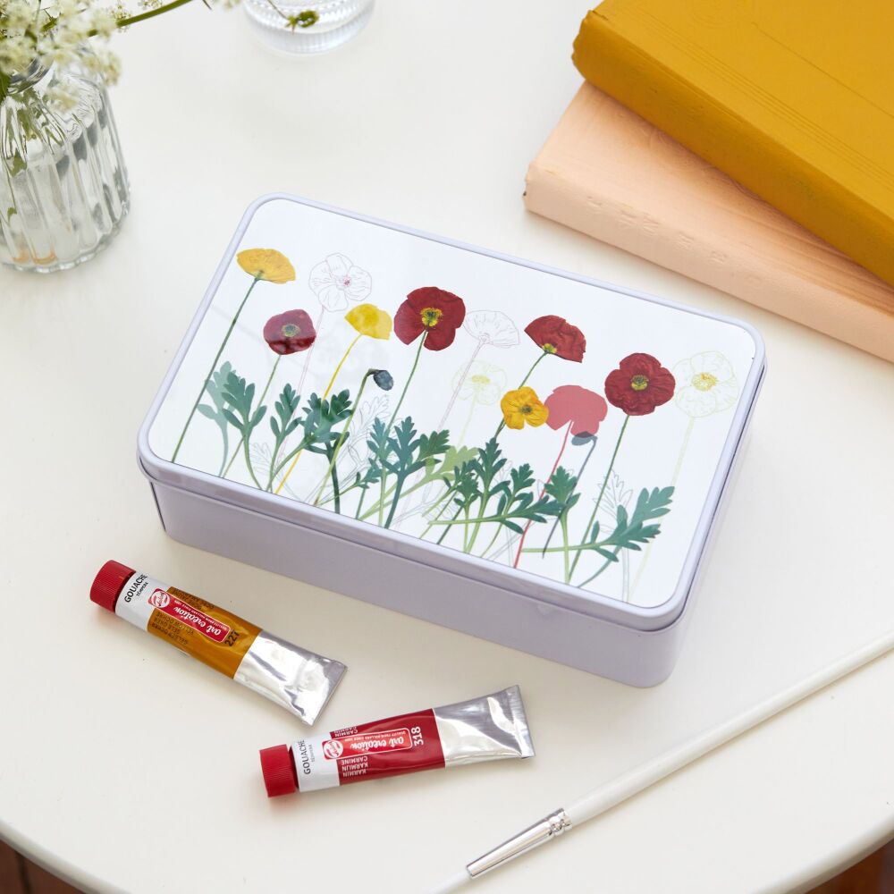 Poppy storage tin