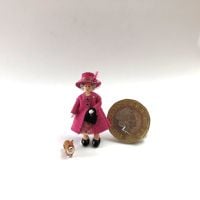 The Queen in Fuschia Pink with Corgi 1