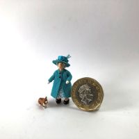 The Queen in Turquoise Blue with Corgi 3