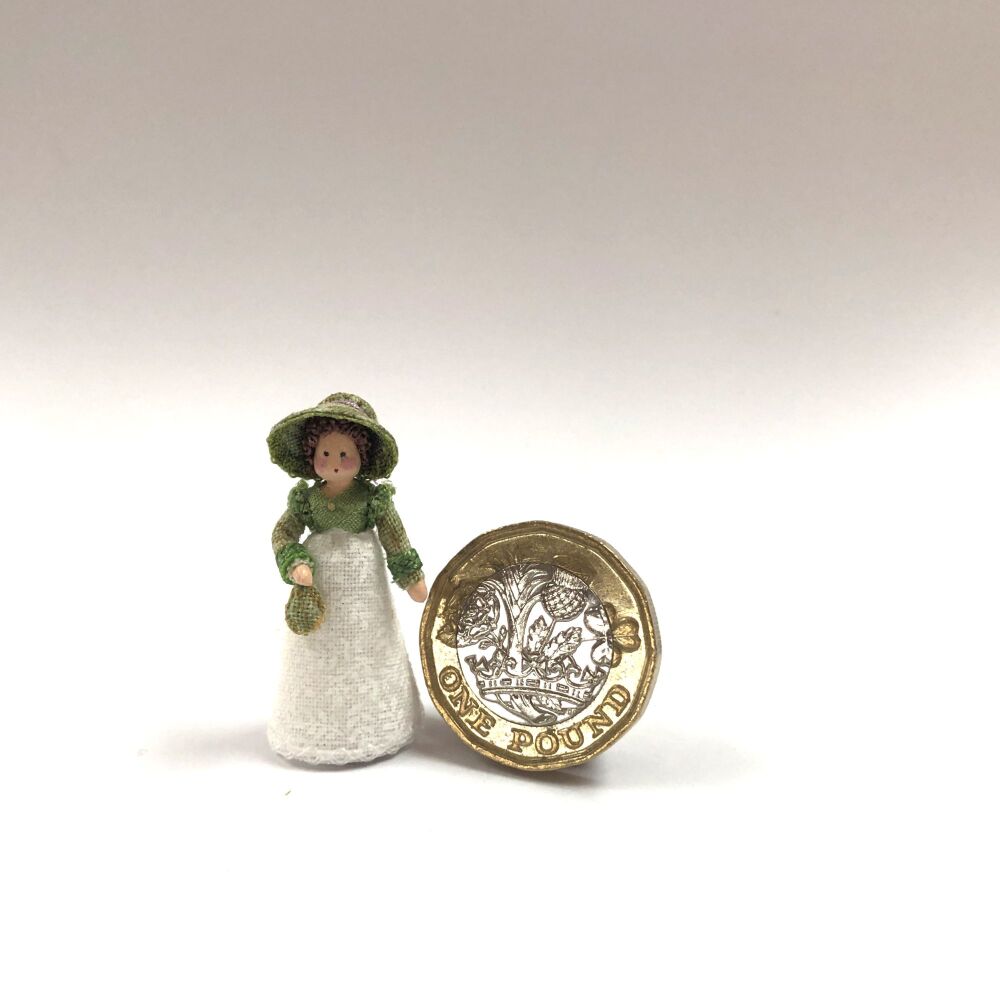 Regency Lady 10  Green Bonnet
