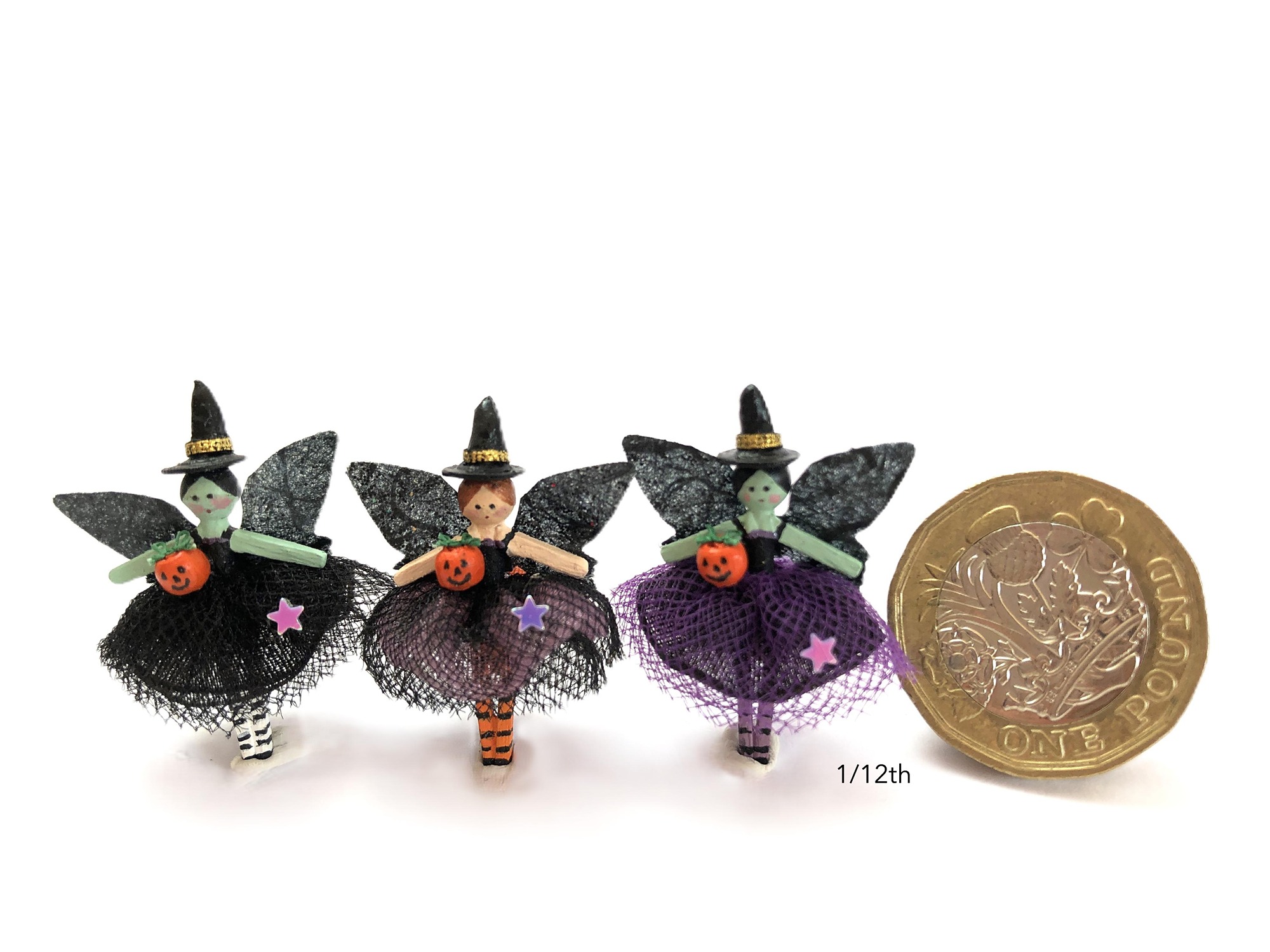 1/12th scale Wooden Witchy Fairy Dolls