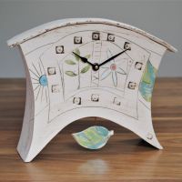 Ceramic mantel clock - Large with Pendulum 