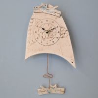 Ceramic pendulum wall clock - Small 